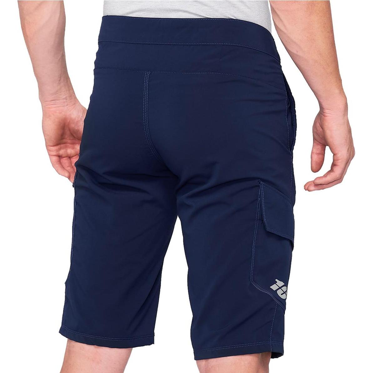 100%, Herren, Velohosen, Ridecamp Shorts (34, L), Blau, L, 34