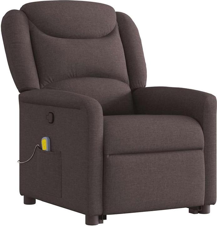 Actual product image VidaXL Massage chair with stand-up aid dark brown fabric