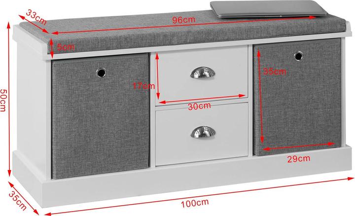 Produktbild SoBuy Sitzkommode (100 cm)