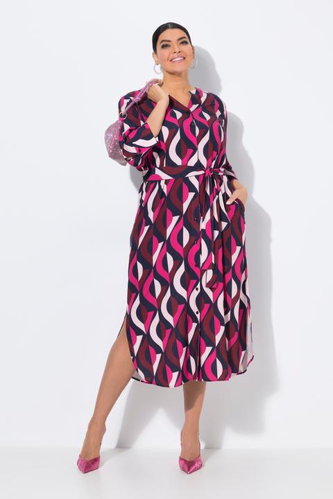 Actual product image Ulla Popken Ogee Print 3/4 Sleeve Dress (42, 44)
