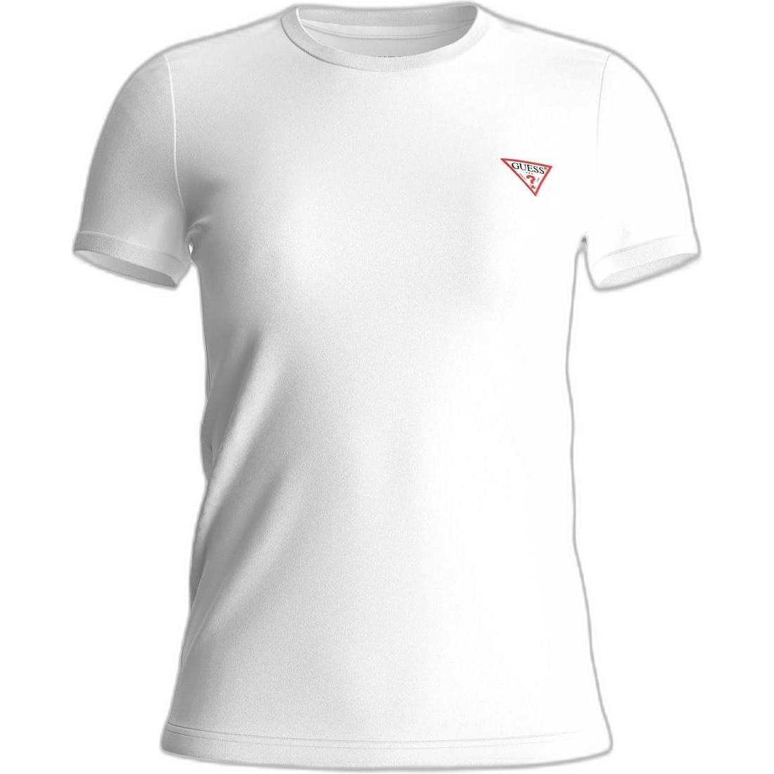 Guess, Damen, Shirt, t-shirt damen mini triangle, Weiss, (XL)