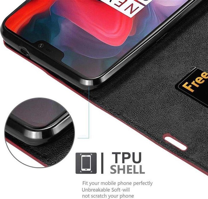 Actual product image Cadorabo Book Invisible Magnet Cover (OnePlus 6)