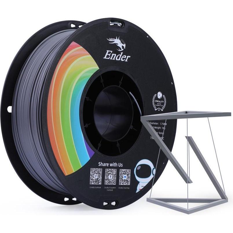 Creality Filament PLA+ (PLA, 1.75 mm, 1000 g, Grau), 3D Filament, Grau