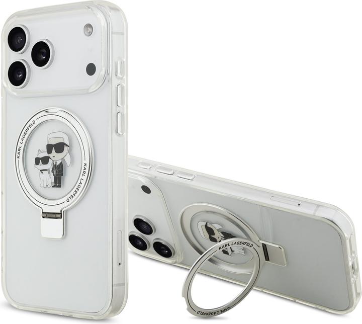 Produktbild Karl Lagerfeld Hülle Choupette MagSafe Ringstand mit Halterung Weiss (Apple iPhone 17 Pro Max)