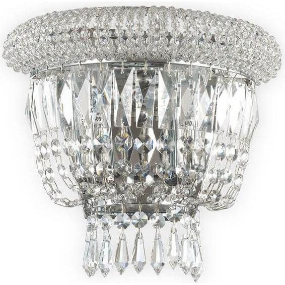 Ideal lux, Wandleuchte + Deckenleuchte, DUBAI Wandleuchte E14 2-fach dimmbar Chrom 207155 (E14)