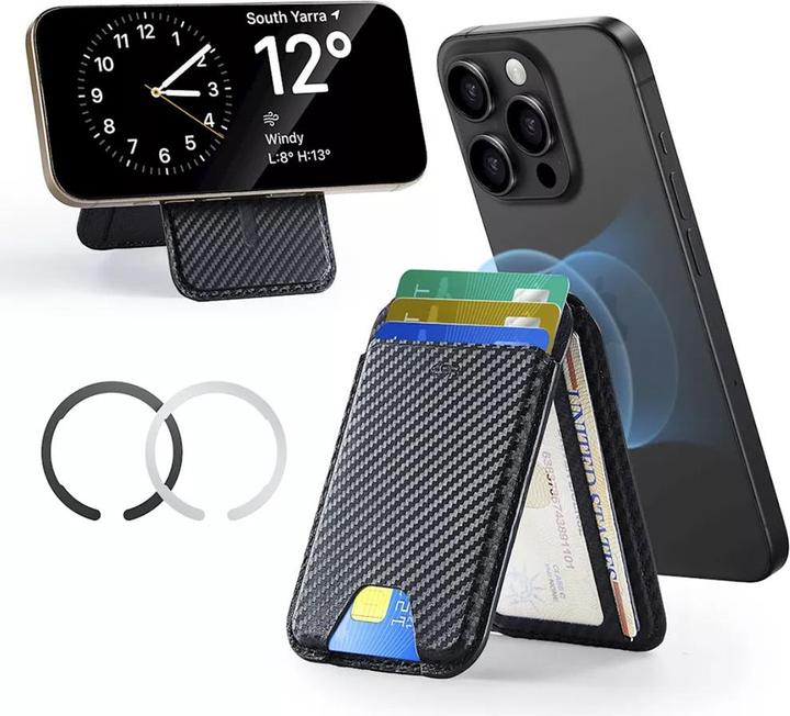 ESR Classic Magnetic Wallet Stand, Black Carbon Fiber