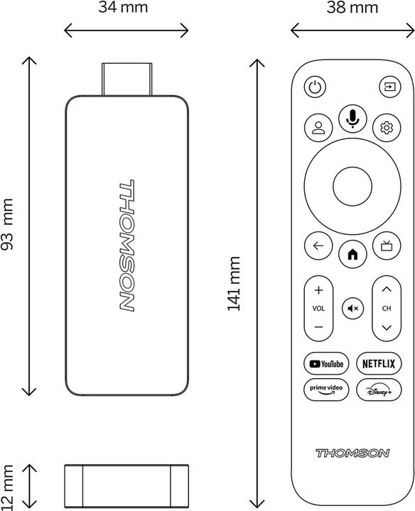 Productafbeelding Thomson USB-stick voor reisstreaming: 4K UHD, Google TV (8 GB, Android 12)