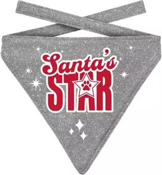 Plenty gifts kerst bandana santa's star glitter zilver (12, 13, 14, Cappotto per cani)