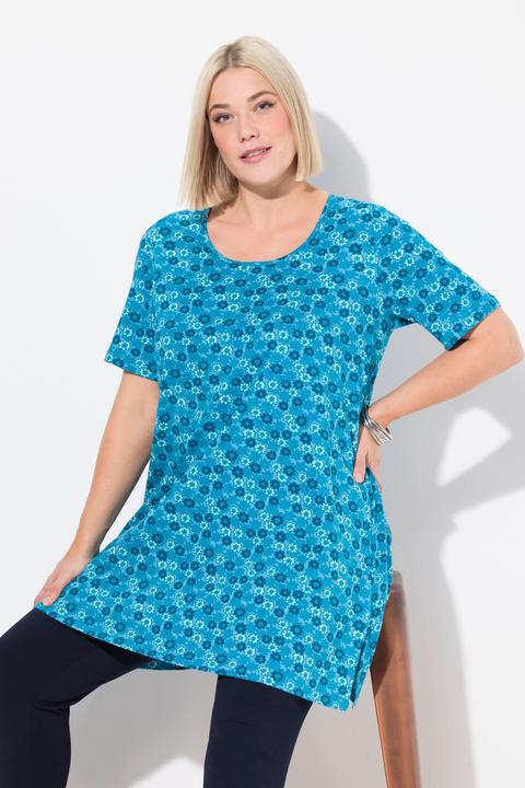 Produktbild Ulla Popken Longshirt, Blüten, A-Linie, Rundhals, Halbarm (68)