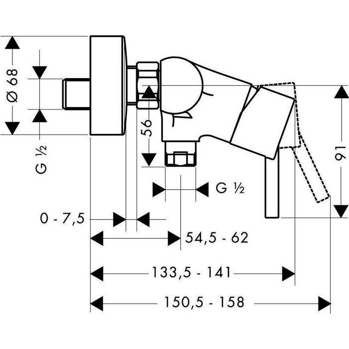 Thumbnail - hansgrohe, Badarmatur, Einhebel-Brausemischer Talis 32640000 chrom