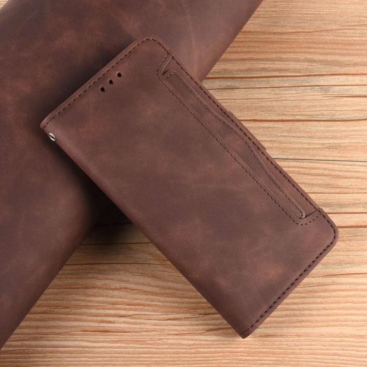 Actual product image Cover-Discount Xiaomi Poco F4 GT - Case with many card slots brown (Xiaomi Poco F4 GT)