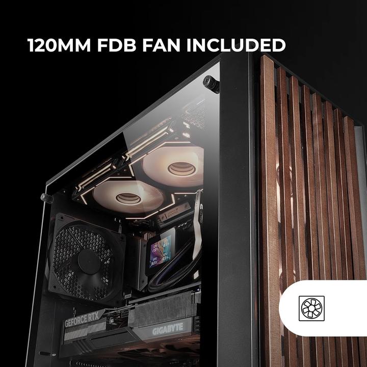 Actual product image Mars Gaming Boitier Moyen Tour Atx Mc-Wood RGB Avec Panneau Vitré (Noir/Transparent) (ATX, mATX, Mini-ITX)