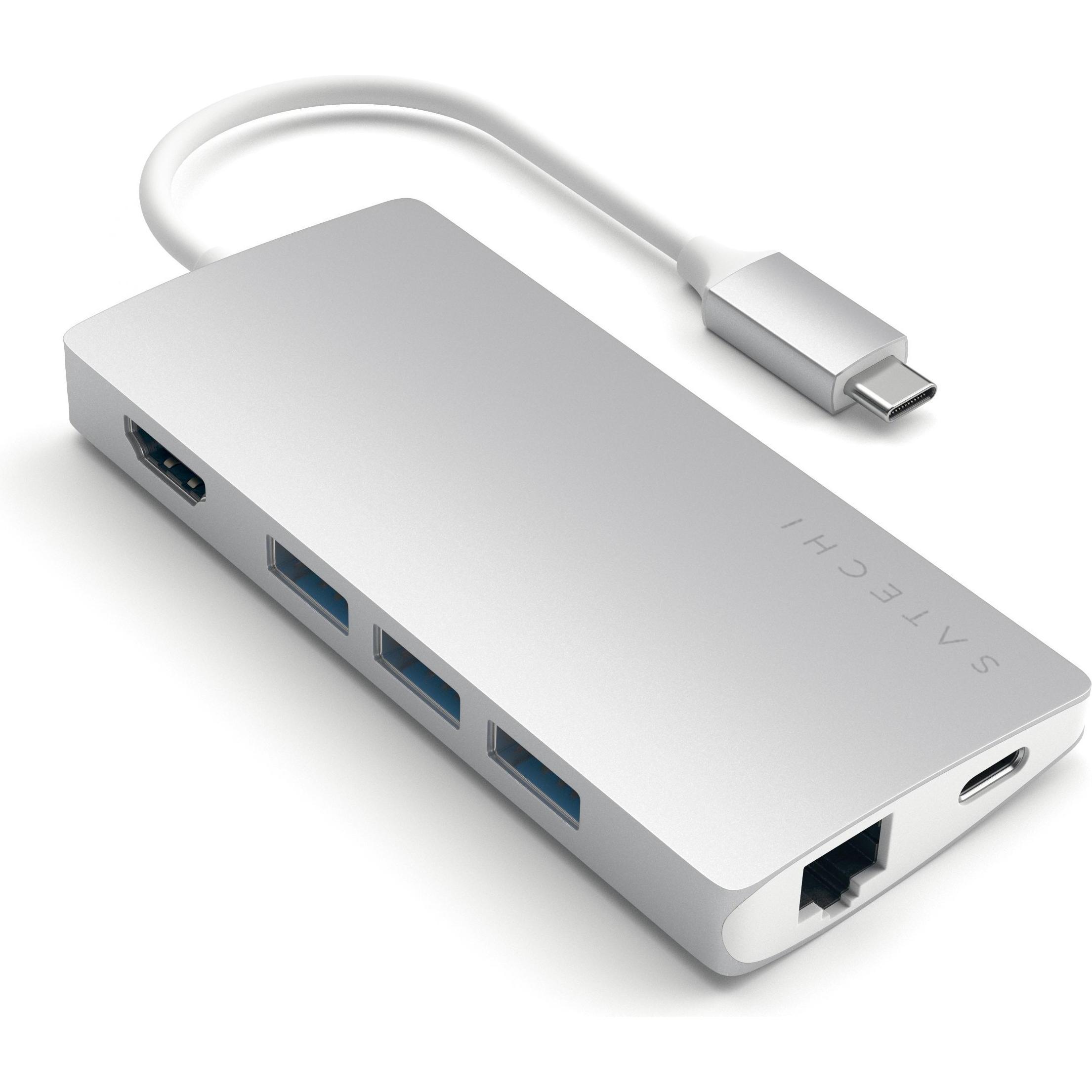 Satechi St-Tcmas (USB-C, 1 porzione), Docking station + Hub USB, Argento