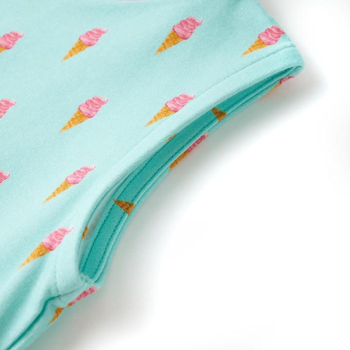 Produktbild VidaXL Kinderkleid mit Kordelzug Helles Minzgrün 104,Material (104)