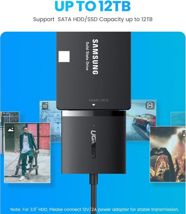 Productafbeelding Ugreen USB 3.0 naar SATA Converter Adapter 2.5" SATA SSD HDD naar USB 3.0