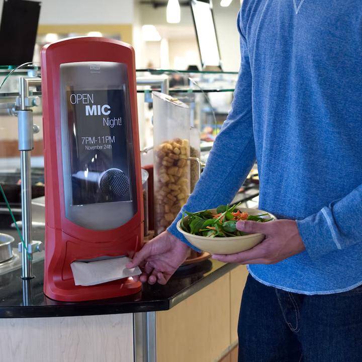 Actual product image Tork Napkin dispenser Xpressnap standing/wall dispenser plastic red (1 pcs., 23.50 x 23.50 cm)