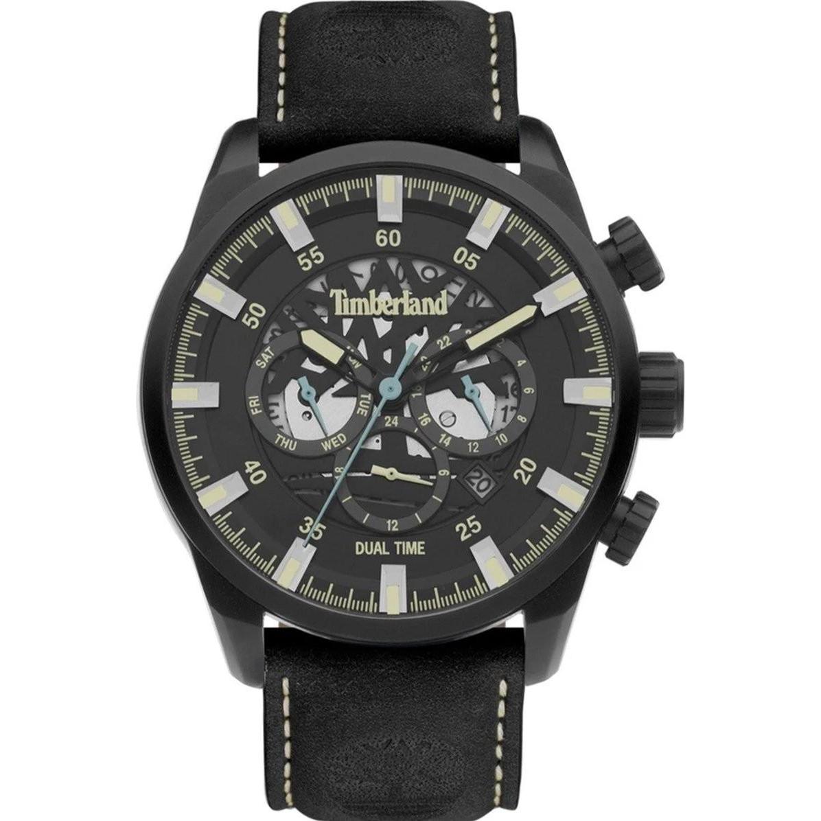 Timberland, Orologio da polso, Henniker III, Nero, (Orologio da polso analogico, 46 mm)