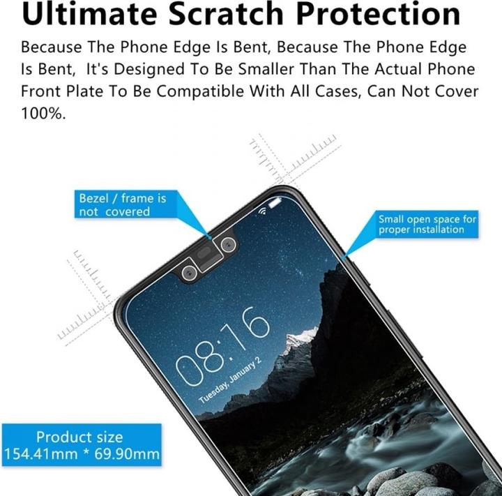 Actual product image Screenguard Google Pixel 3 XL bulletproof glass protective film Case Friendly Design (1 Piece, Google Pixel 3 XL)
