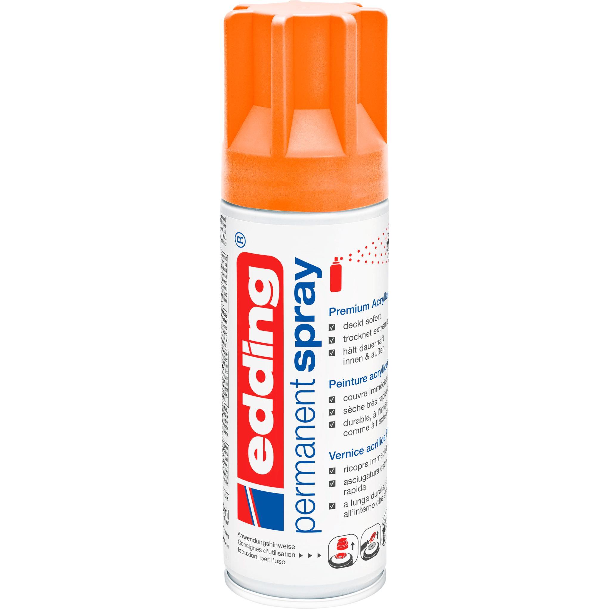 Edding, Künstlerfarbe + Bastelfarbe, Spray neon orange (Neon-orange, 200 ml)