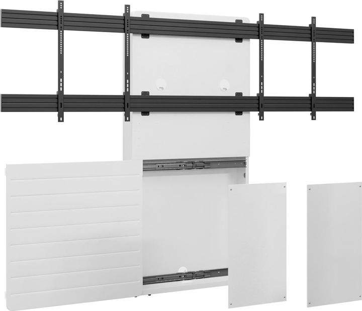 Hagor Medienm?bel 900x800mm wei?/sch 2x75kg/2x65-75"/Boden-Wand-Montage