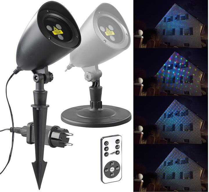 Actual product image Lunartec RGB laser projector with star light effect & remote control