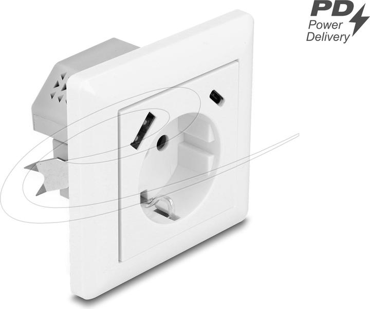 Produktbild Delock Einbausteckdose mit 2 USB Ladeports, 1 x USB Typ-A