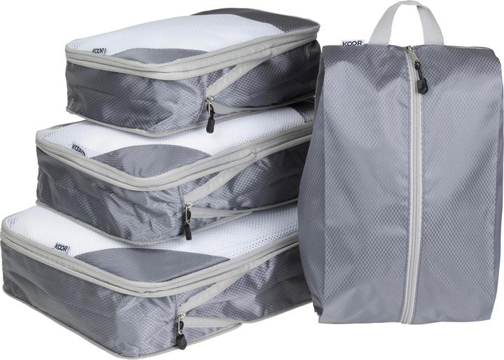 Wrapables Set 3 Cubi Da Viaggio – Organizzatori Abbigliamento – Blu – Grandi, Medi E Piccoli – Valigia, Armadio
