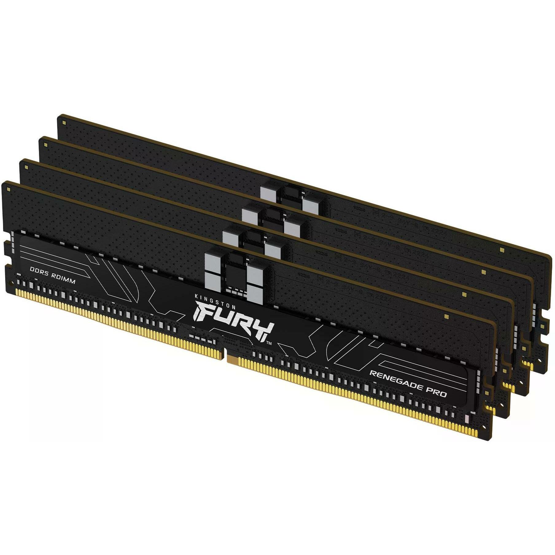 Kingston Fury Renegade Pro EXPO 128GB Kit (4 x 32GB), DDR5, 5600MT/s, CL28, Overclockable, ECC, AMD EXPO, RDI (4 x 32GB,...