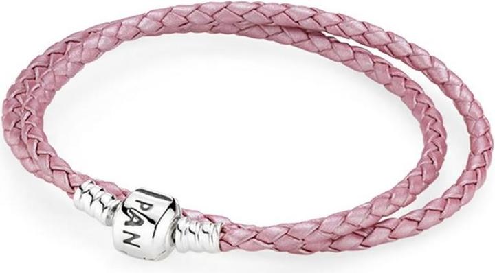 Pandora Armband (41 cm, Leder, Silber)