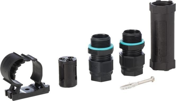 Actual product image RS PRO IP68 3P black tee tube cable connector