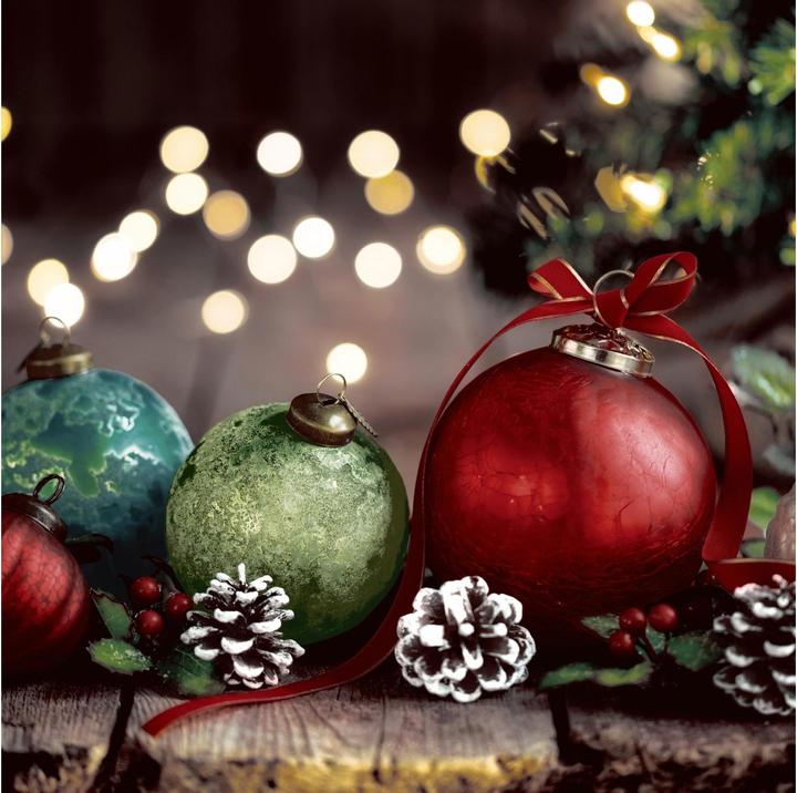 Productafbeelding Paper + Design Kerstservetten Classic Baubles 33 cm x 33 cm, 20 stuks (20 x, 3 x 17 x 17 cm)