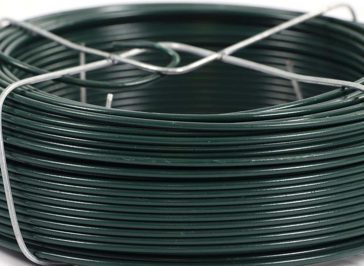 Actual product image Wiltec Gartendraht grün Ø1,15mm Bindedraht 50m Stahl verzinkt PVC Pflanzendraht (50 m)