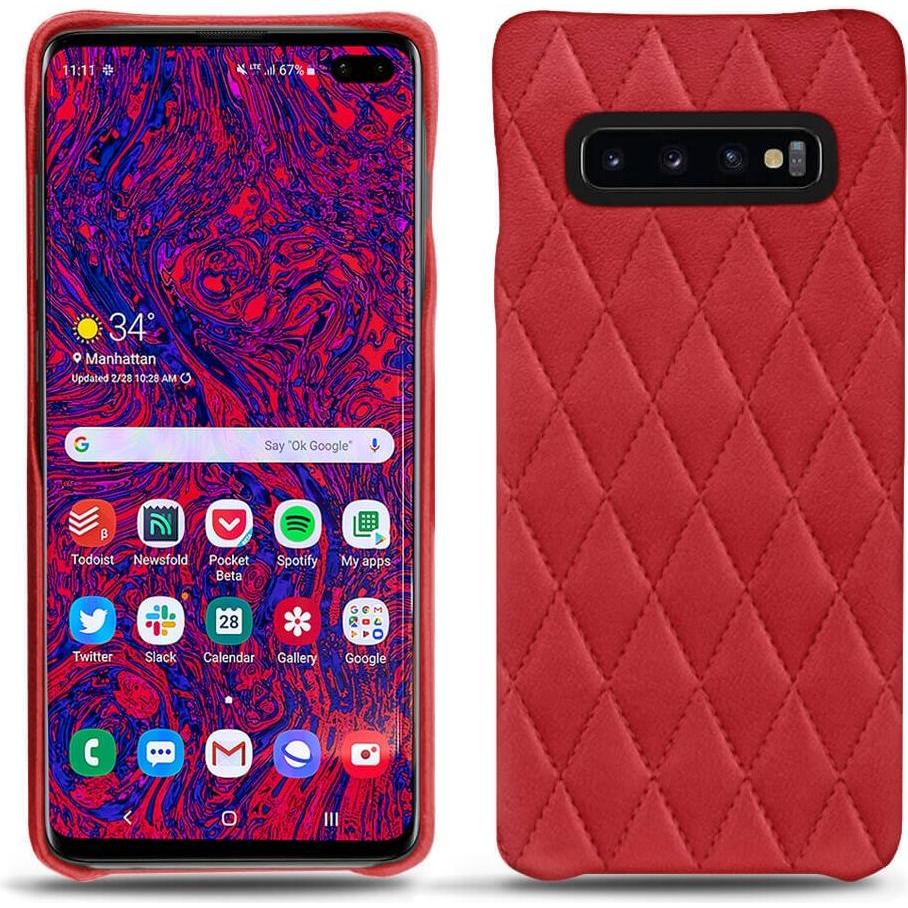 Noreve Lederschutzhülle (Samsung Galaxy S10+), Smartphone Hülle, Rot