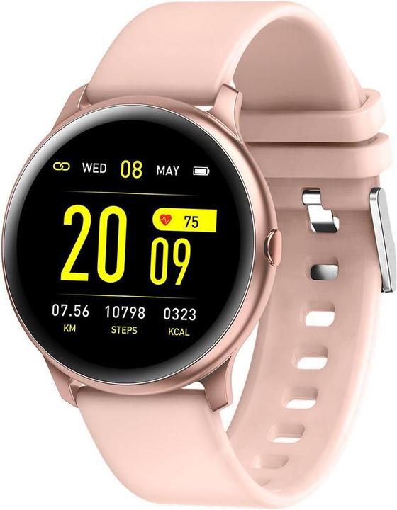 Maxcom Fit FW32 Neon, Earbud color with pink silicone strap (47 mm)
