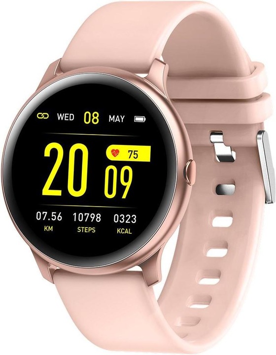 Actual product image Maxcom Fit FW32 Neon, Earbud color with pink silicone strap (47 mm)