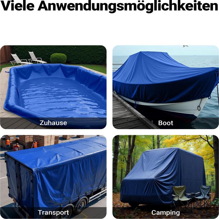 Image du produit Wiltec Bâche de couverture résistante aux intempéries bleu 2x3m polyester bâche de jardin 650g/m² oeillets (2 x 3 m)