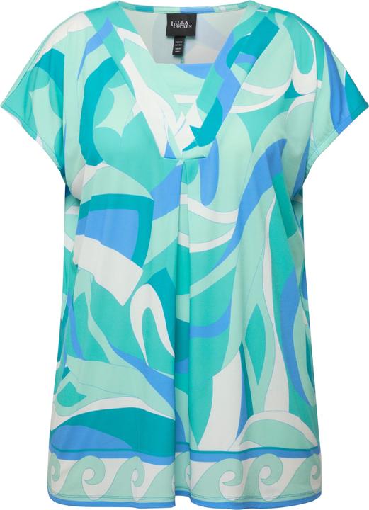 Immagine prodotto Ulla Popken T-shirt dal taglio oversize con rifiniture, scollo a V e mezze maniche (54)