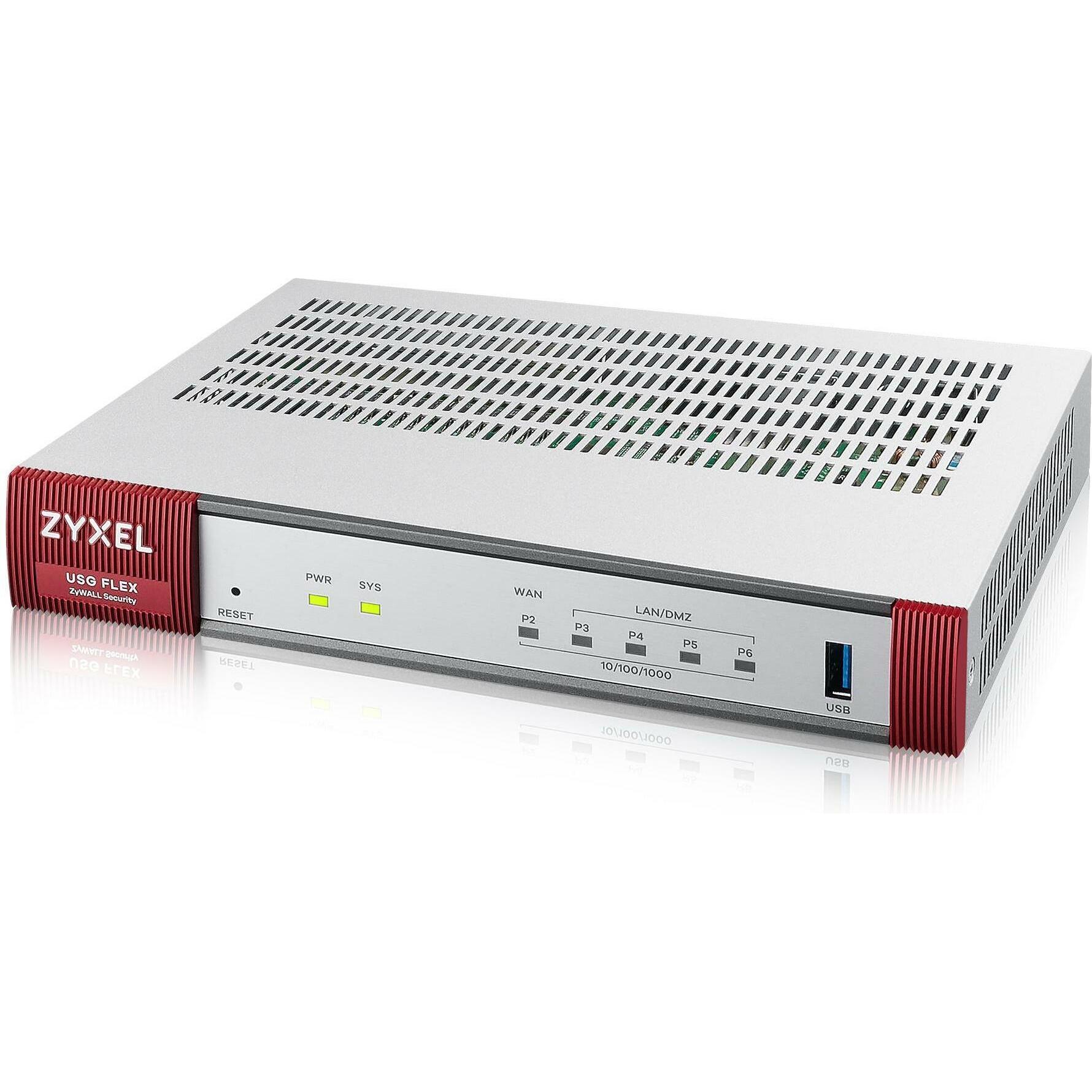 Zyxel Usg Flex Firewall Versione 2 Porte 10/100/1000 1Xwan 4XLan/Dmz 1Xusb Con Pacchetto Utm Di 1 Anno, Firewall