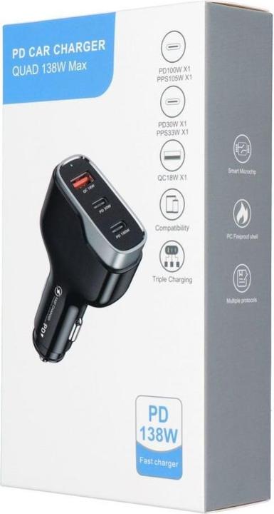 Actual product image OEM Car accessories Car charger USB A + 2 x Type C PD QC3.0 3A 138W CC53-2C1A black
