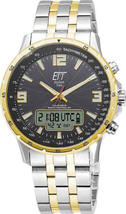 Actual product image ETT EGS-11553-21M Solar Drive Radio Professional 43mm 10ATM (Chronograph, Analogue wristwatch, Radio-controlled clock, Sports watch, 43 mm)