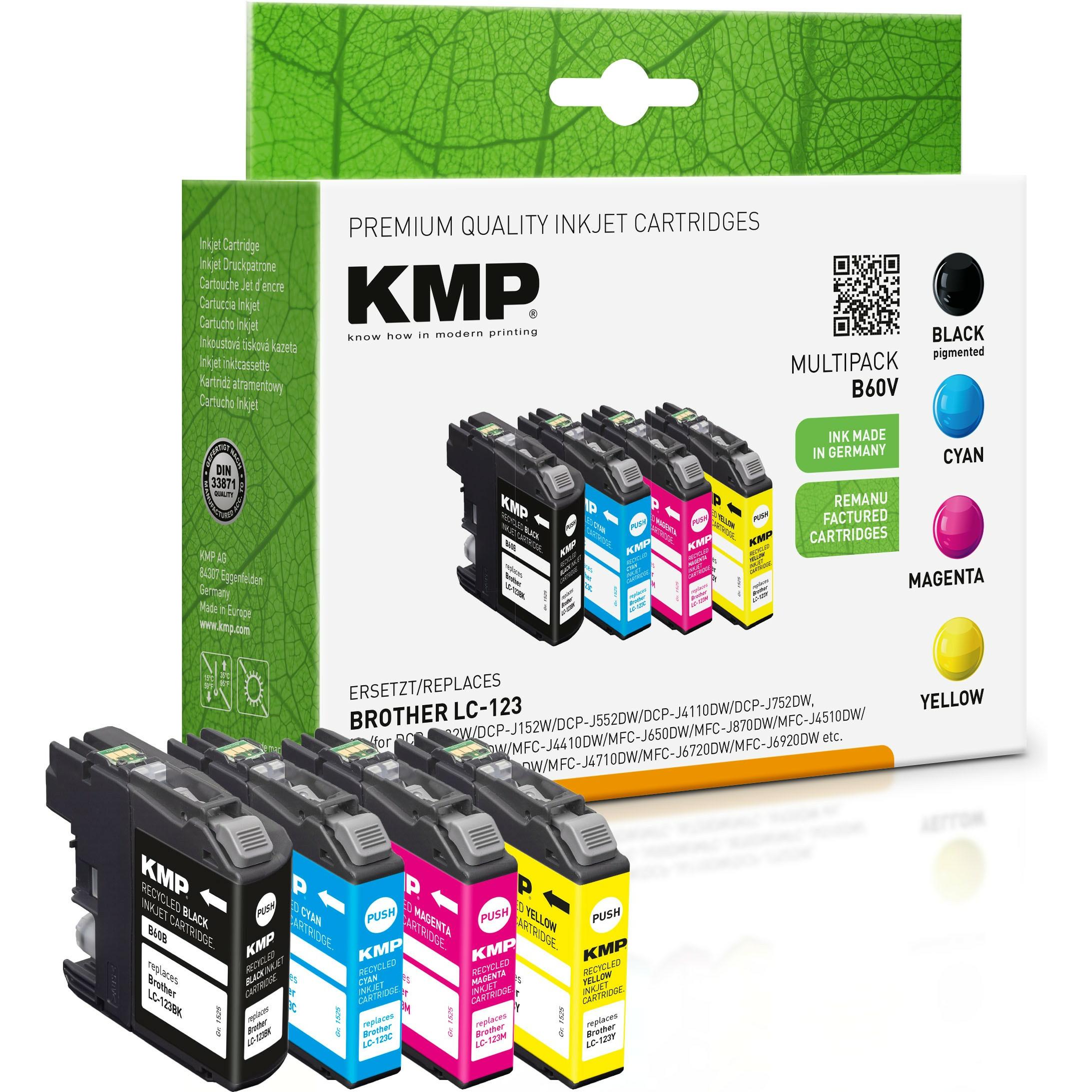 KMP, Druckerpatrone, Tinte ersetzt LC123VALBPDR (M, BK, Y, C)