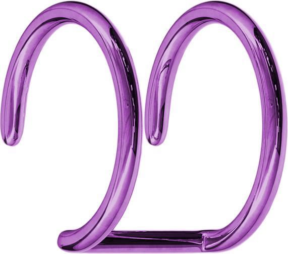Produktbild Star Piercing Fake Ear Cuff violett mit 2 Ringen mit Titanium Schicht (ohne Messing, Chirurgenstahl 316L)