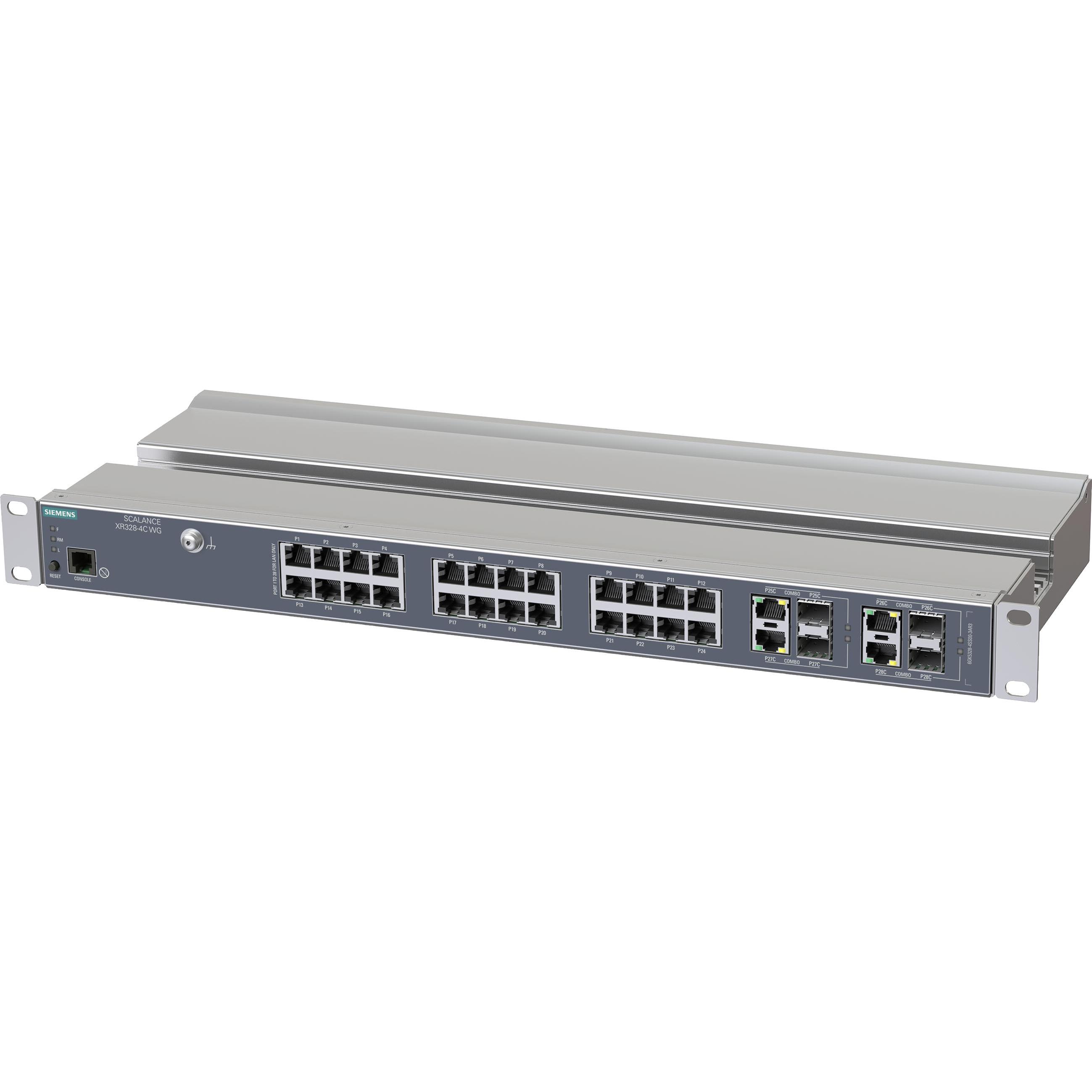 Siemens Industrial Ethernet Switch, RJ45-Anschlüsse 28, Glasfaseranschlüsse 4SFP, 1Gbps, Managed (24 Ports), Netzwerk Sw...
