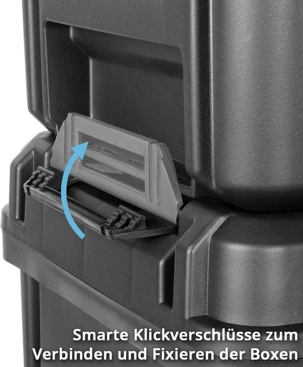 Actual product image Stahlwerk Mobile tool trolley with 3 system boxes on a stable rolling platform with swivel castors