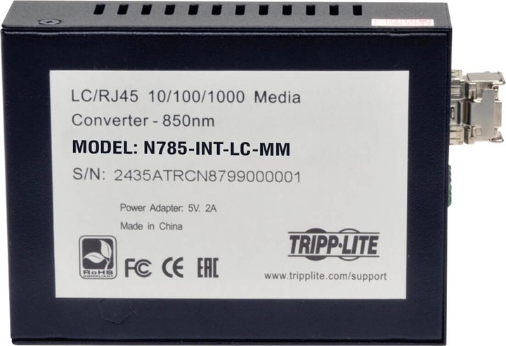Produktbild Eaton Gigabit Multimode Fiber to Ethernet Media Converter 10/100/1000 LC International Pow