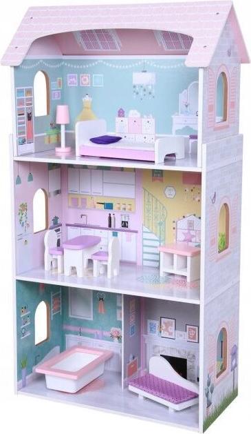 Produktbild EcoToys Puppenhaus aus Holz + Möbel