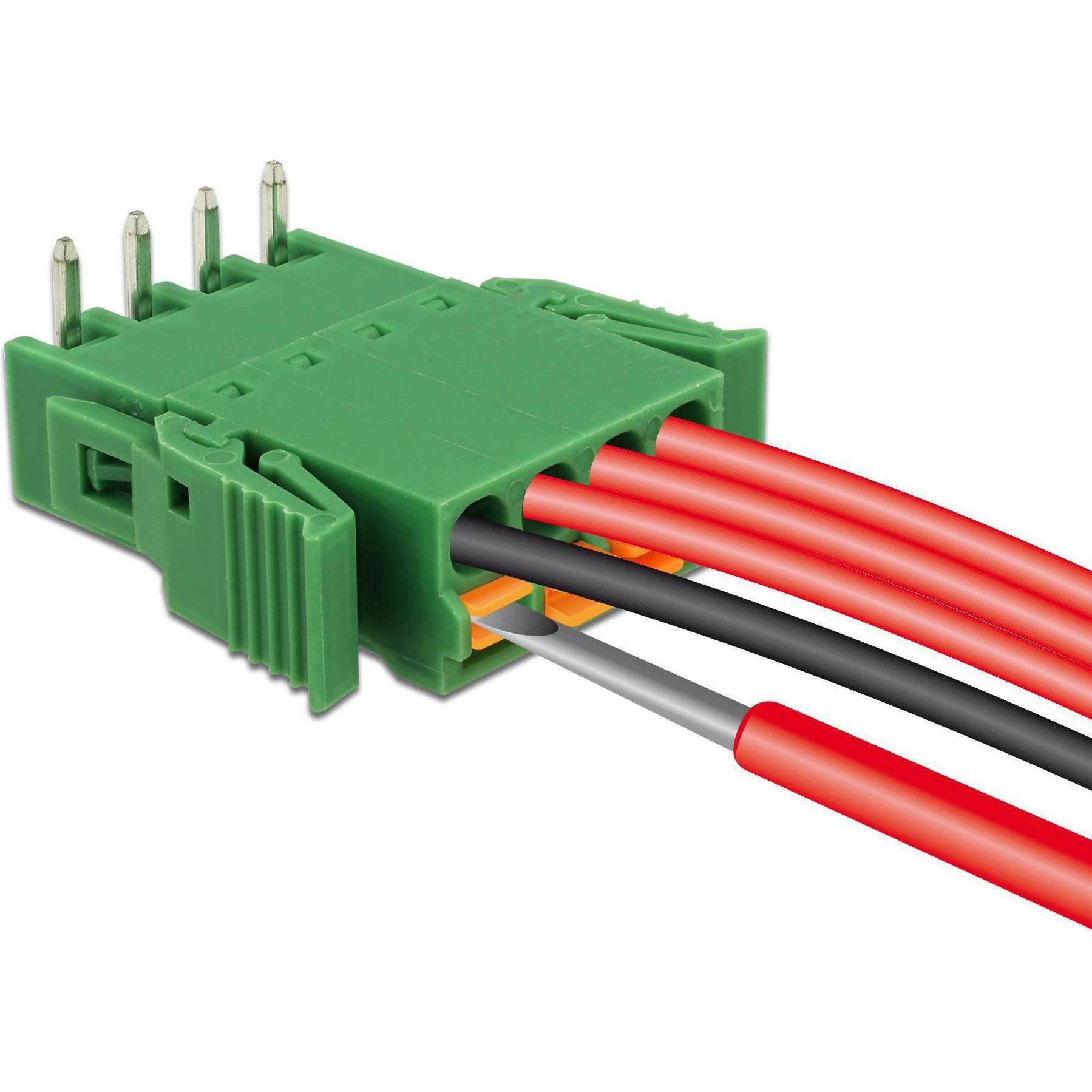 Delock Terminalblock Raster horizontal, Elektronikkabel + Stecker, Grün