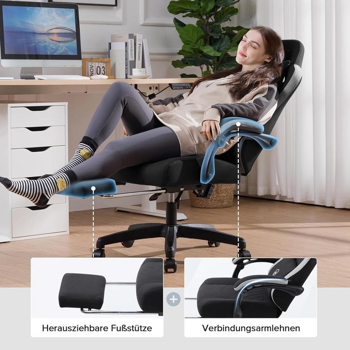 Actual product image Gtplayer Ergonomic Office Chair with Butterfly Embroidery, Breathable Fabric, and Interlacing Armrests