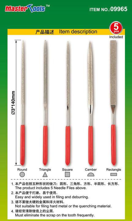 Produktbild Master Tools Assorted diamond files set(Grit size150# 3x140mm