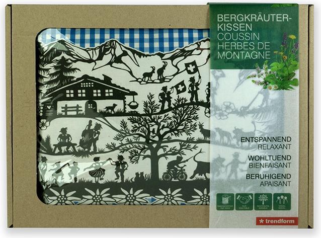 Actual product image Trendform Pillow mountain herbs 26 cm x 21 cm, Blue (21 x 26 cm)